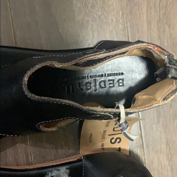 New bed Stu black Leather Gladiator Sandals Sz 7 - Picture 8 of 13